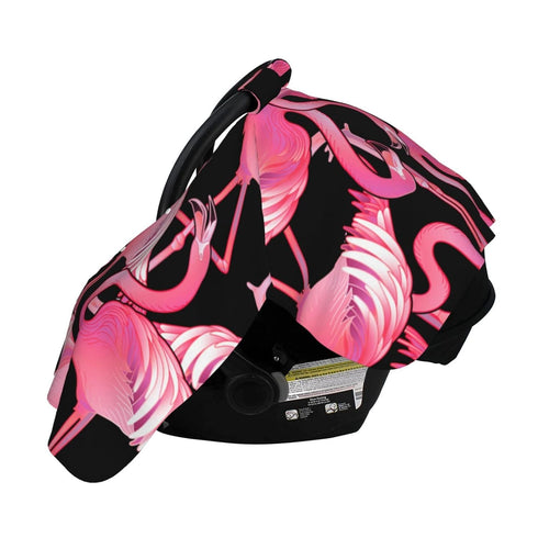 Zhbvncp Cute Flamingo Baby Car Seat Cover & Breastfeeding Nursing Cover - Breathable Stretch Fabric Multi-Use Nursing