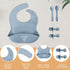 Tiny Tastes 10-Piece Set Silicone Baby Feeding BPA-Free, Spill-Proof Suction Plate, Bowl, Bib, Snack Cup & Utensils |