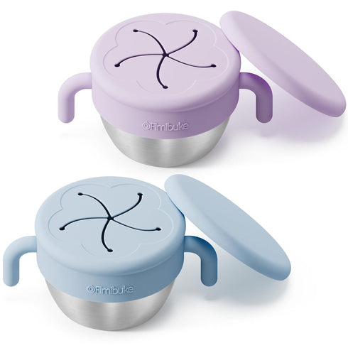 Fimibuke Snack Containers for Toddlers Kids, 12 OZ Spill Proof Stainless Steel Baby