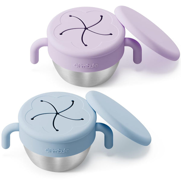 Fimibuke Snack Containers for Toddlers Kids, 12 OZ Spill Proof Stainless Steel Baby