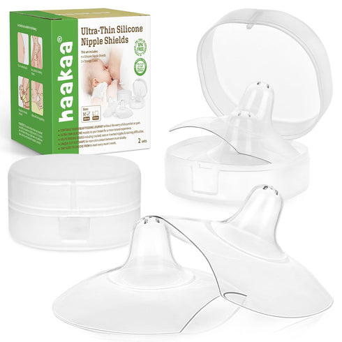 haakaa Silicone Nipple Shields for Breastfeeding Newborns, Contact Nipple Shield for Latching