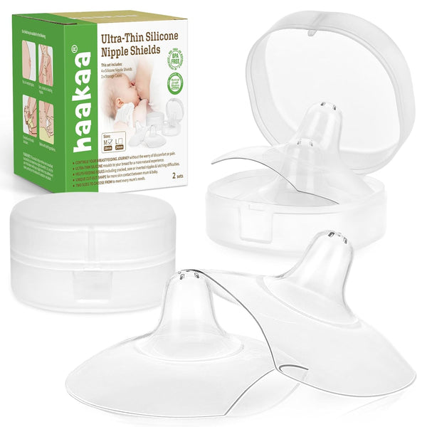 haakaa Silicone Nipple Shields for Breastfeeding Newborns, Contact Nipple Shield for Latching