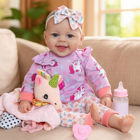 SCOM Baby Doll Girl, 18 inch Realistic Soft Body Baby Doll Real