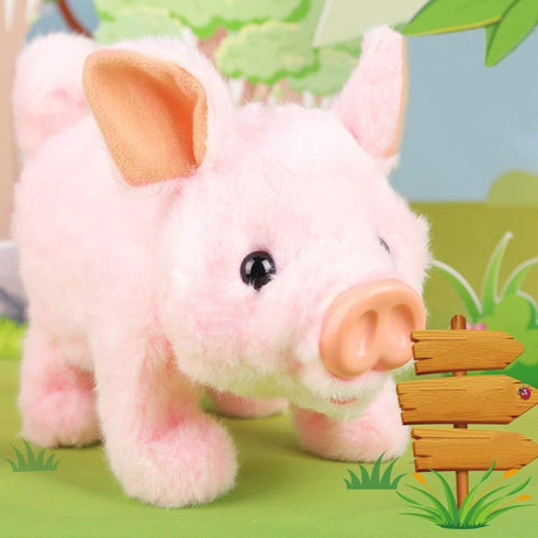 Liberty Imports My Pet Pig, Electronic Plush Piggy Toy Piglet that Walks, Wags Tail, Wiggles Nose, and Makes Oink