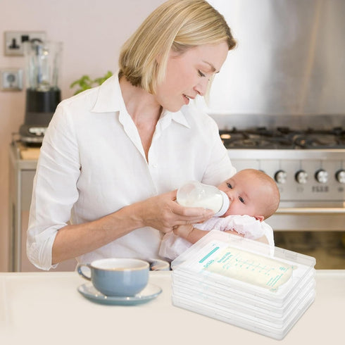 Sibosen 18 7.48 5.11 0.67 Pcs Clear Flat Breast Milk Freezer Storage Organizer Space Saving Breastmilk Storage