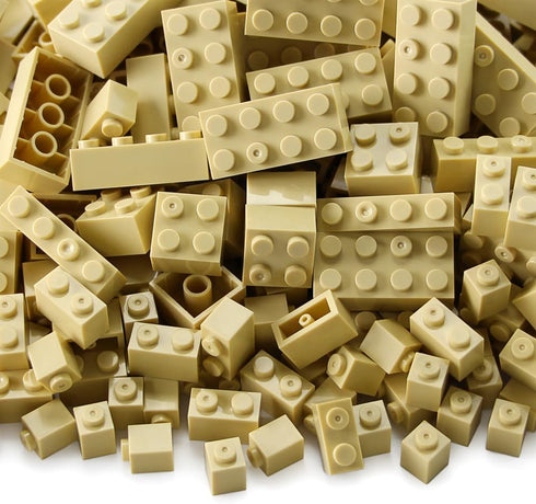 Feleph 260 Pieces Tan Bulk Bricks, Classic Building Creative Play Blocks Set Compatible with Major Brick Brands