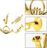 Balacoo 4Pcs Mini Plastic Musical Instrument Dollhouse Model, Gold Trumpet Saxophone Miniature Christmas Tree Decor
