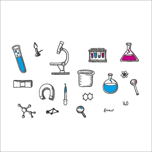 BIBITIME Science Laboratory Wall Decals - Vinyl Chemical Element Tool Stickers for Classroom Decor