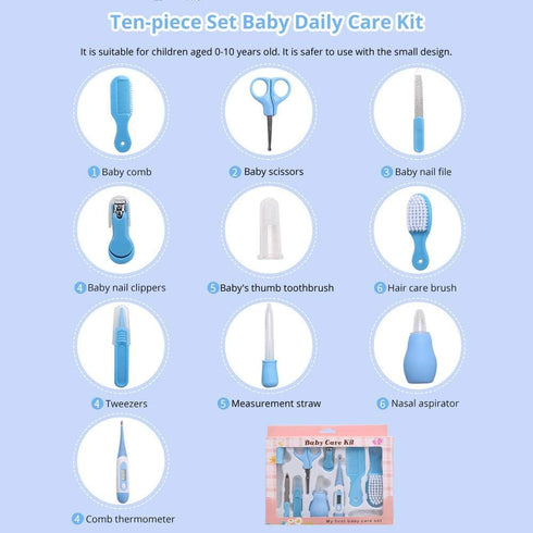 TODAYTOP 10 Pieces/Set Set Nail Clipper Stainless Steel Professional Nail Cutter & Grooming Kits Baby Health Care