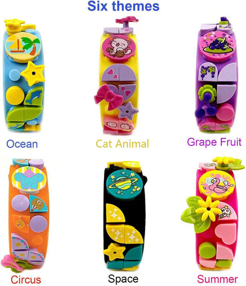 6Pack SIENON Dots Bracelets Building Block, DIY Creative Craft Project Bracelet Making Kit for Kids Friendship
