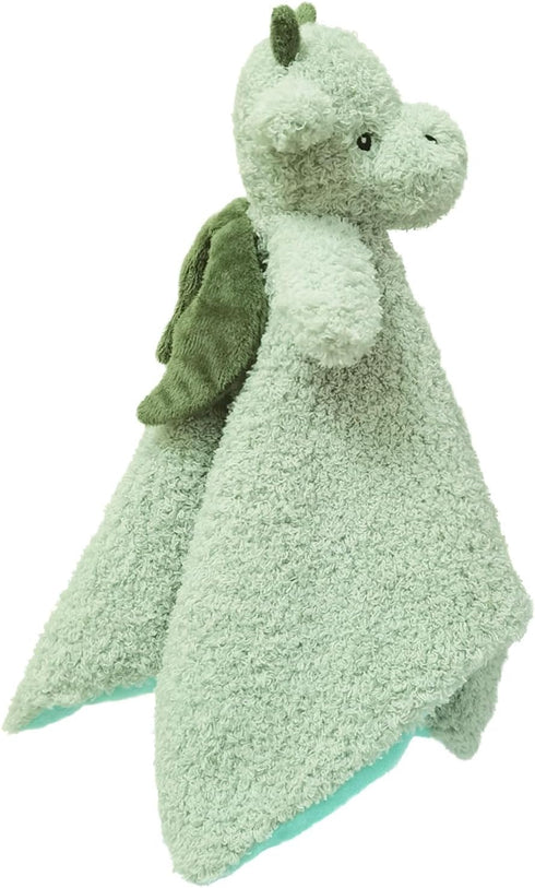 Baby Green Dragon Soft Stuffed Animal Security Blanket, Plush Dinosaur Lovey Blanket, Cuddly Newborn Gift for Boys and