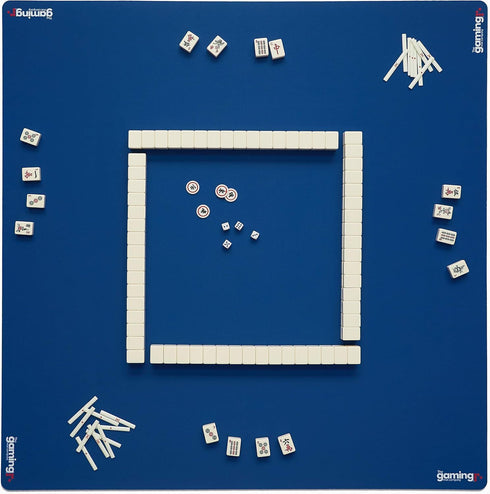 33" 33" The Gaming Mat Company Mahjong Mat. x Blue with Stitched Edge Premium Square Playmat for Poker, Dominoes