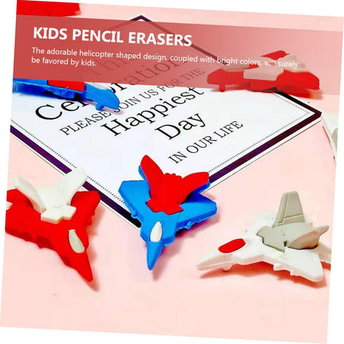 TOYANDONA Aircraft Eraser Toy, 36 Pcs Eraser Prizes for Mini Puzzles, Cartoon Helicopter Erasers