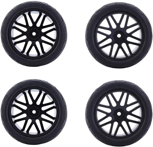 RC Car Tyre, Universal 1/10 RC Car Wheels for Crawler Vehicle Tyres, Remote Control Vehicle (Black)