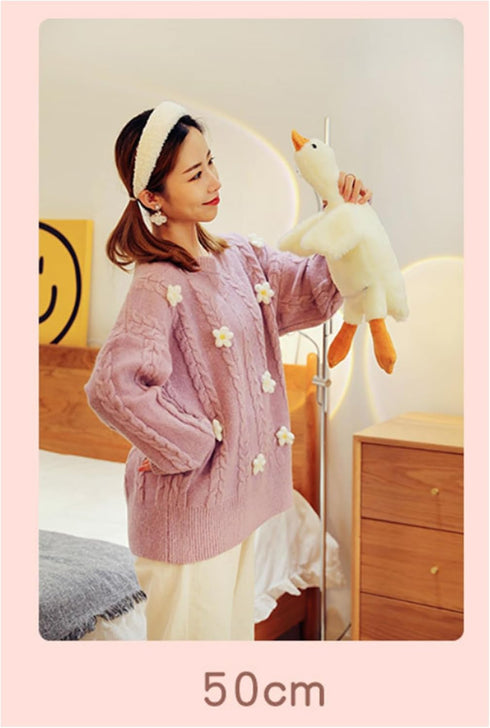 Goose Stuffed Animal Plush Pillow, Big Duck Plushies Doll, Cute Toy Goose Plush Xmas Gifts 20'' (White Goose)