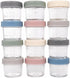 WeeSprout Glass Baby Food Storage Jars w/Lids (4 oz, 12 Pack Set)