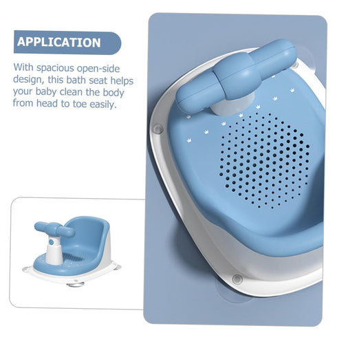 Bathtub Seat with Backrest Support for Bathing Non-Slip Shower Chair for Newborns and Easy to Maintain Light Blue Bath