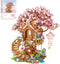 Japanese Sakura Tree House Building Blocks Set, Pink Cherry Tree Bonsai Creative