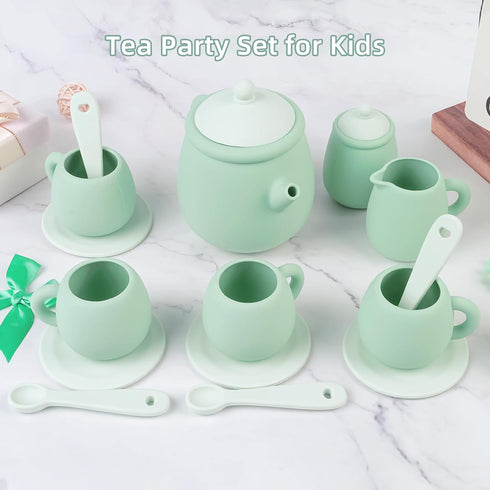 Set, Set 15 Set 3-6, MCGMITT Silicone Tea Tea Party for Little Girls Boys, Pcs BPA Free Dishwasher Safe Pretend Tea