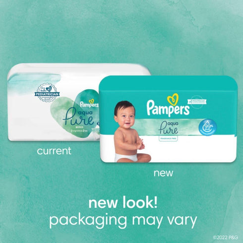 56 pampers aqua pure baby wipes ct OLD