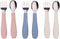 WeeSprout Toddler Utensils, 3 Forks & 3 Spoons, 18/8 Stainless Steel & Food Grade Silicone, Thick Easy-Grip Handles for