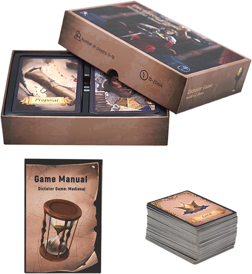 A&B GAMES Portable Medieval Strategy Card Game: Team vs. Team Fun for 5-10 Adult Players