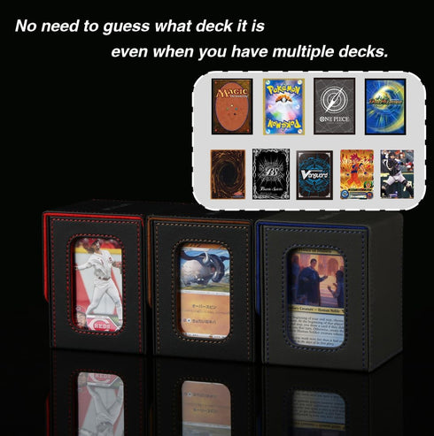Venssu MTG Deck Box, Commander Display Card Box Fits 100 Double Sleeved Cards, TCG with 2 Dividers (Purple&Purple)