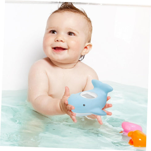 KOMBIUDA Whale Shaped Electric Bath Thermometer Accurate Cartoon Water Room Temperature Monitor Essential Bath