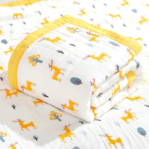 FCTREE Stroller(Zoo,43" 59" Baby Blanket Unisex Swaddle Wrap Soft Cot Muslin Swaddle Blankets,Nursery Bed Throw Blanket