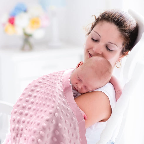 3 Pack 30 40 Inch Satin Baby Blanket with Silky Satin Backing Double Layer Soft Dotted Silk Baby Blanket x for Newborn