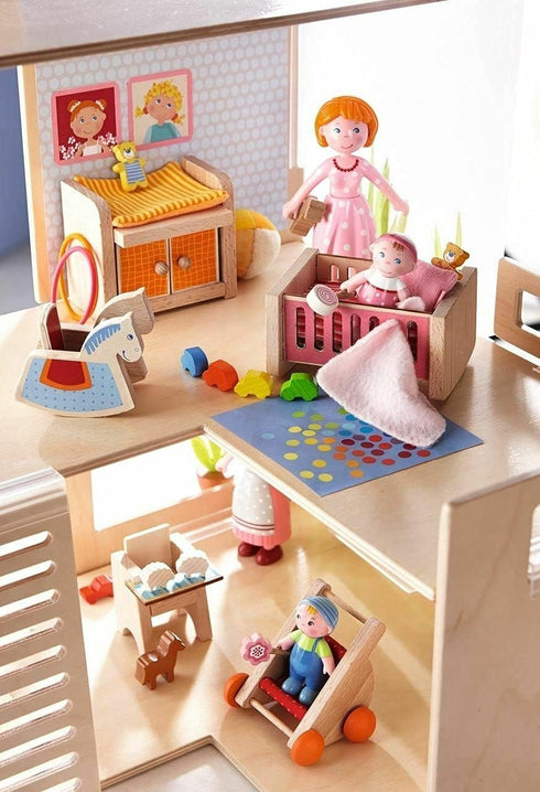 HABA Little Friends Babies Marie & Max, 2.5" Twin Baby Dollhouse Toy Figures (2 Piece Set)