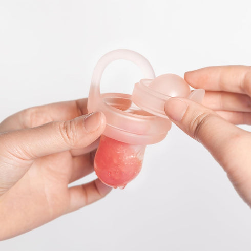 Olababy Silicone Fresh Fruit Feeder & Popsicle Set for Solid Food Introduction, BPA Free Freezer Tray Combo (Blueberry)