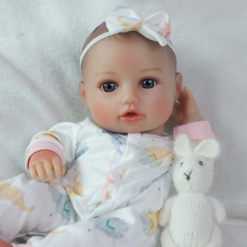 16 inch 3 4 5 6 SCOM Realistic Baby Doll Girl - Soft Body Baby Dolls with Accessories, Real Life Cute Toddler, Lifelike