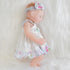 ENA Reborn Baby Doll Realistic Silicone Vinyl 10 inch Weighted Soft Body Lifelike Doll Gift Set for Ages 3+ (Slip Dress