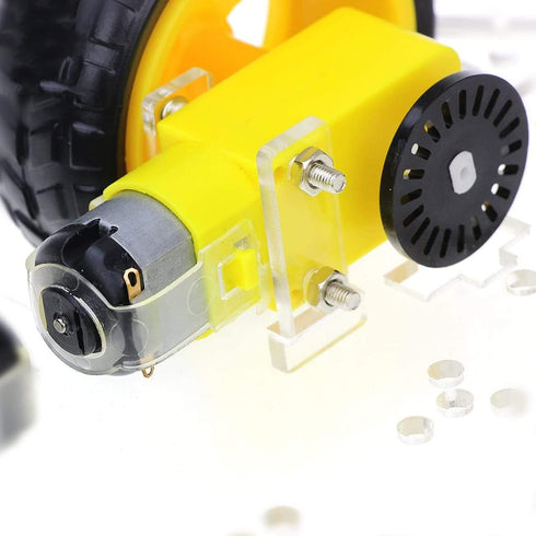 YIKESHU 4WD Smart Robot Car Chassis Kit - 2 Layer with Speed Encoder Battery Box for Kids Teens DIY