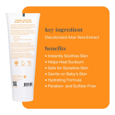 8 Oz Thinkbaby Aloe Vera Gel After Sun Relief Lotion, Fl EWG Verified Natural After Sun Skincare for Face & Body