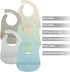 5 Pack PandaEar Waterproof Silicone Baby Bibs| Super Thin Light Weight Feeding Bib with Food Catcher Pocket for Toddler