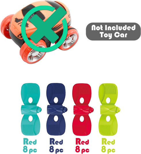 Car Track Pieces, Race Track Accessory Replacement Only, 32Pcs STEM Track Kit DIY Playset for Kids (Not Include Car)