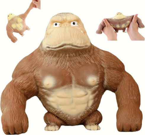 RRSDJJ Squeeze Toy, Squishy Monkey Toy,Stretchy Glue-Sand Filled Rubber Gorilla,Elastic Stretchable