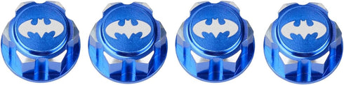 DJX 4PCS Aluminum 17mm Hex Wheel Nuts, Dustproof Anti-Skid Mount Cap for 1/10 Scale Arrma Losi HSP Redcat (Blue)