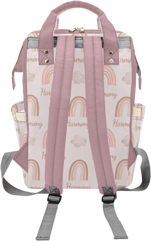 Cowcute Mommy Mommy Personalized Nursing Bags Baby Girl Diaper Bags, with Name Custom Nursing Baby Bags Rainbow Pink