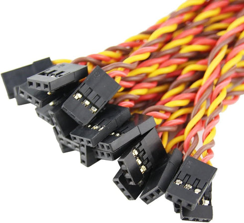 20pcs Male to Male Plug Twisted Wiring 100mm 10cm 3.93inch 26AWG 30 Cores RC Servo Extension Lead Cable