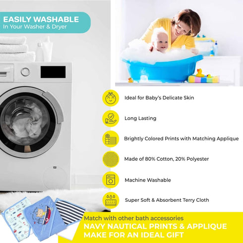 23-Piece Set, 3 20 Spasilk Soft Terry Hooded Bath Towel and Washcloth Baby Towels and Baby Washcloths for Newborn Boys