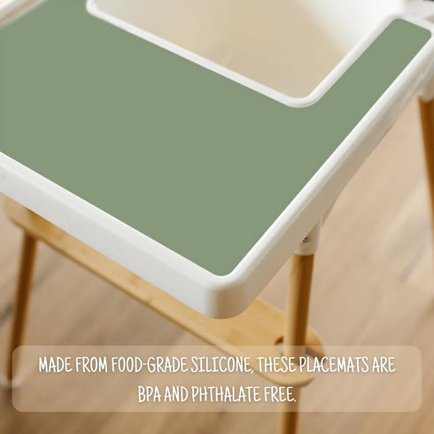2 Packs High Chair Placemat for IKEA Antilop Baby High Chair, Stain Resistant Non-Slip Toddler Silicone High Chair