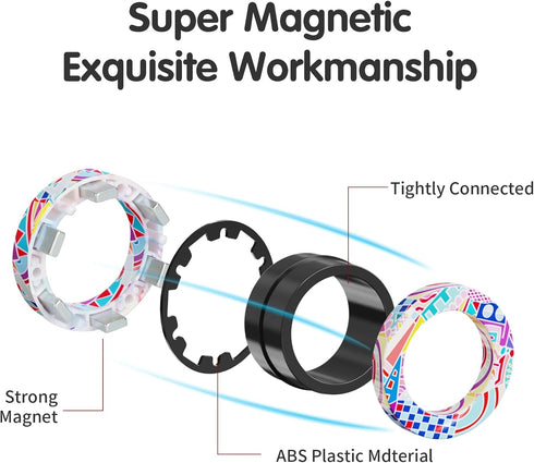 9Pcs 8-13,Teens Magnetic Rings Fidget Toys for Adults and Kids,Fidget Spinner Rings for Anxiety Relief Therapy Toys