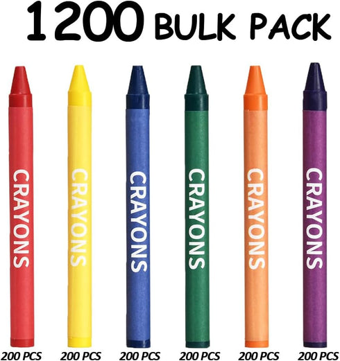 Rarlan 6 200 1200 Count Crayons Bulk, Colors, Boxes, Crayons