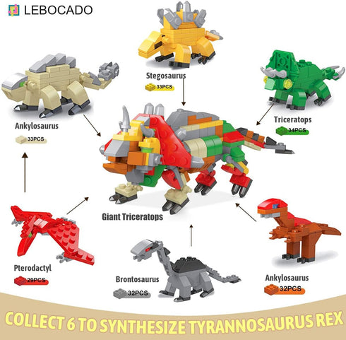 Sets,12 Pack 6 1 Sets, Mini Building Block Dinosaur Toys Building Blocks, in STEM Toys Eggs Building Party Favors