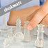 Gamie 14 Inch Glass Chess Set for 2 Players - Elegant Design - 32 Frosted and Clear Pieces - Durable Build