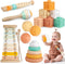 Meytccve Baby Toys Montessori Toys for Babies 1-3,Wooden Musical Instruments Toy Stacking Building