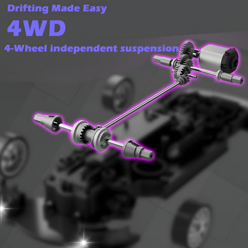 1:20 2.4GHz 4WD x2 HTURCCOP RC Drift Car High Speed Drift Remote Control Cars Vehicle with LED Lights and Drifting